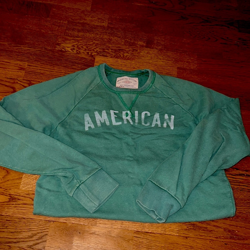 American Eagle Sweatshirt , Size M, VINTAGE Green fleece